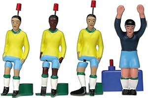 TIPP-KICK Clásicos – Brasil, los campeones de la Copa del Mundo 1970 – El Set de Jugadores de futbolín con Kicker, Top-Kicker, Star-Kicker y Portero I Accesorios