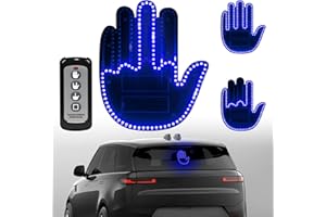 Civikyle LED Auto Finger Licht Hand Geste Zeichen mit Fernbedienung Auto Fenster Zubehör Lustig Gadgets für Männer Kfz Lkw Fahrer Coole Geschenke (Blau)