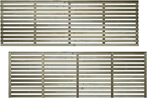 PREMIER GARDEN SUPPLIES Premier Vogue 6x2ft (W: 6ft x H: 2ft) Contemporary Horizontal Slatted Capped Trellis Venetian Style Garden Panel Fence Topper/Wall Art/Pergola/Divider Width 1828mm x Height: 631mm