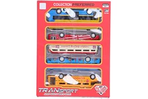 Zerodis Juego de Juguetes Modelo de autobús de 4 Piezas, colección de vehículos extraíbles de aleación Juguete de decoración Juguetes de autobús educativos tempranos para niños Mayores de 3 años(B)