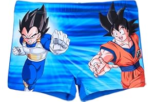 Dragon Ball Z Bañador para Niño, Shorts de Baño Bañador de Natación Infantil, Tallas 4 a 10 Años
