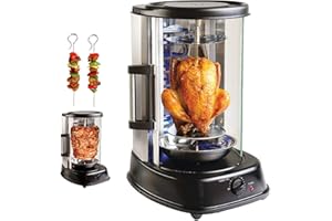 ONOGAL - Asador vertical para horno a la parrilla, horno de parrilla Kebab de pollo y carnes de rotación de 360º de acero 6383