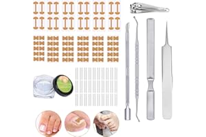 Xerteam Lot de 149 outils pour ongles incarnés avec patch de correction des ongles des orteils, coupe-ongles, coupe-ongles, lime à ongles, pince à épiler