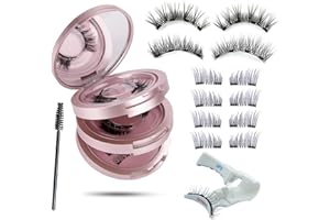 CHLFFUA Faux Cils Magnetique Naturel Faux Cils Magnétique avec Applicateur Cils Magnetique Aimant Réutilisables Cils Magnetique Demi