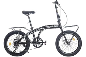 BSTSEL 20 Inch Folding Mountain Bike Road Bicycle for Adult Men and Women Teens, 7 Speed Gear, Portable Foldable Bike with Disc Brakes