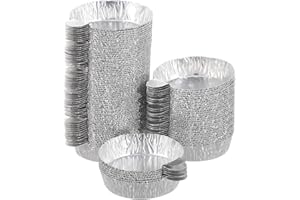 HOMSFOU 50pcs Aluminum Foil Weighing Dish Scale for Weighing Powders Boat Aluminum Weigh Dish Lab Dishes Aluminium Foil Weighing Plates Aluminum Foil Weighing Plate Measuring Supplies Tray