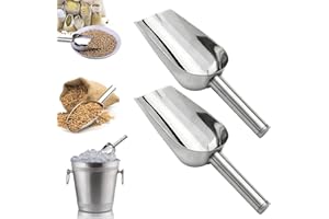 AONAYO Eisschaufel 2er-Set,Mehlschaufel,Futterschaufel,Kleine Schaufel,Eiswürfel Schaufel,Mehlschaufel Edelstahl,Für Mehl Futter Kaffee Lebensmittel Süßigkeiten,Für Küche, Bar, Buffet, Party, Vielseitig