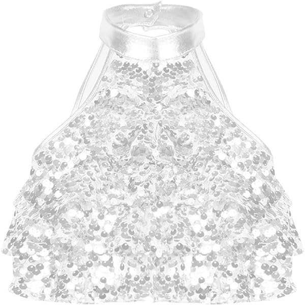 Crop Top Danza Con Paillettes Per Bambine - Top Scintillante Senza Maniche Per Performance - Foto 7
