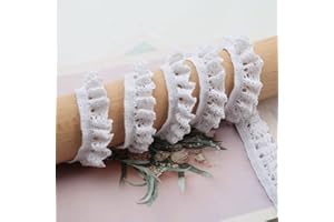 ToBeIT - Nastro di Pizzo di Cotone in Stile Vintage, Decorativo, per Il Cucito Artigianale, Decorazione per Matrimonio, Scrapbooking, Adatto Come Regalo (Bianco/10m)