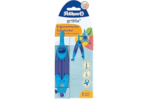 Pelikan Griffix Compass - Ideal for School - Ergonomic Shape - Includes Refills & Sharpener - Blue