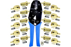 Kagni 10 st SMA hane till hona kontakter och koaxial krympverktyg för RG174 RG316 wifi antenn förlängningskabel