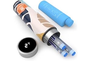 DISONCARE 60H Smart Trousse Isotherme Medicaments Insuline Voyage Temp-display Sac Isotherme Transport Pochette Isotherme pour Diabetique avec 2 Glacieres et QR Étiquette Médical（Monstera）