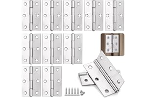 Anstore Scharniere Klappbar 44×32×1mm, 10 Stück Silber Scharnier Edelstahl für Türen Fenster Schränke, 270° Klein Scharnierband Türscharniere mit 72 Stück Schrauben 12×3.5mm