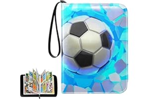 MUYANS Football Card Binder 4-Pocket, Fits Up to 440 Trading Cards with 55 Removable Sleeves Football Card Holder, Zipper Carrying Football Card Folder