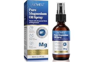 WEIWEILA Huile de magnésium pure en spray, Huile de magnésium bio en spray 60ml, 100% huile de magnésium naturelle, favorise la récupération musculaire, le sport et le massage