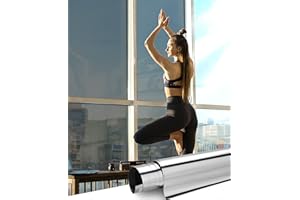 Shackcom Pellicola per Vetri Finestre, Specchio Unidirezionale Pellicola Privacy Riflettente 90x200cm, Pellicola Oscurante 99% Anti-UV Isolamento Termico Pellicola per Finestre Protezione Solare