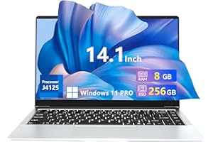 WEXULTOR Ordenador Portátil 14.1'', Celeron J4125 CPU, PC Portátil 8GB RAM LPDDR4 256GB SSD, Portatil Windows 11 con Convertible 180°IPS FHD Pantalla, Laptop con USB3.0, BT5.0, Mini-HDMI, TF Card Slot