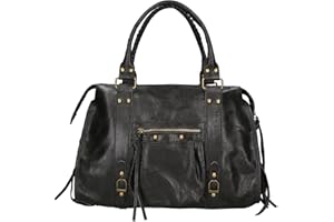 Gave Lux Sac à bandoulière, en daim véritable, pour femme Produit artisanal Fabriqué en Italie, GLX220609023FBG Cuir clair 41 x 28 x 13 cm