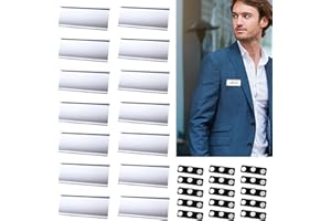CATELL 15 Pezzi 72 * 32 mm Porta Badge Magnetico Targhette Magnetiche Badge Portanome Magnetico con 3 Magneti per Riunioni Mostre Scuole Hotel in Uniforme da Ufficio Giacche Camicie (Argento)