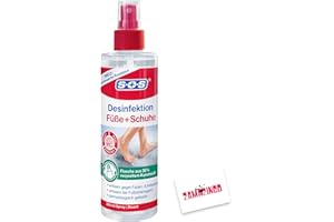SOS Fuß-Desinfektion-Spray 250ml | Nach Normen Geprüft, wirksam bei Fußpilzerregern, Wirksam gegen Faden & Hefepilze, Beseitigt 99,99% der Bakterien + Zama4Zingo Karte