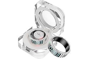 Yeforu Smart Ring Men Women Fitness Ring with LED Screen Display Digital Pedometer Step Counter Calorie Heart Rate Monitor Sleep Ring Health Tracker Smart Rings for Android & iOS Phones