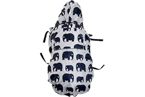 BundleBean - Babywearing All-Weather Waterproof Sling and Baby Carrier Cover (Grey Elephant) - Rain Cover with Fleece Lining, Universal Fit, Fits Front & Back Carriers, Protection from Rain & Wind
