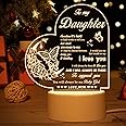 Vetbuosa Heart-Shaped Daughter Gift Night Light - USB Rechargeable, Clear Acrylic, Perfect for Graduation, Birthday, Christmas, Valentine's Day, Wedding, Thank You Gifts