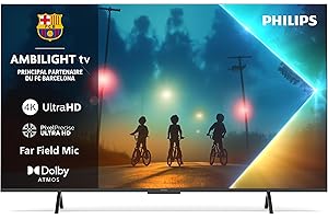 Philips Ambilight 55PUS8200 4K LED Smart TV - Écran 55 Pouces avec Plateforme Pixel Precise Ultra HD, Titan OS et Son Dolby Atmos, Compatible Alexa et Assistant Vocal Google