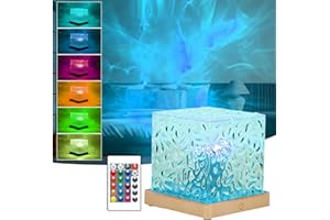 LTXDJ Galaxy Projector Night Light for Bedroom, Touch Lamps Bedside Star Projector for Kids, Ice Cube Ocean Wave Sensory Lights 16 Color Adjustable Brightness Crystal Lamp (Ice Cube)