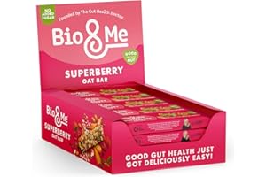 Bio&Me: Super Berry Gut-Loving Oat Bars (18 x 38g) - On-The-Go Snack - Good Gut Health