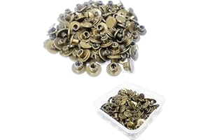 JXPXJMY 50 PCS Kit di Rivetti in Acciaio al Carbonio per la Rilegatura di Chicago, Rivetti a Ledger per la Decorazione Della Cintura di Rilegatura dei Bagagli (Bronzo, M5*4)
