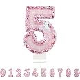 Geburtstagskerze Zahl 5 – Pink Metallic, 7 Cm Hoch, Für Torten & Geburtstagsdekoration