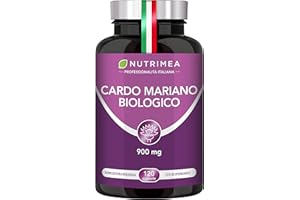 PLASTIMEA Cardo Mariano Biologico | Integratore di Semi Puri 900 mg | Disintossica, Protegge e Rinforza il Fegato | Alto Dosaggio di Silimarina | 120 Capsule Vegetali