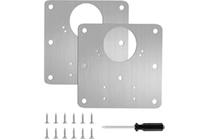 FANGCCC 2 PCS Cupboard Hinge Repair Plate Kit, Stainless Steel Cabinet Door Fixing Plates with 48 Screws & Screwdriver, Kitchen Wardrobe Furniture Hinge Repair Brackets