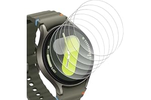 Bigqin Kompatybilny ochraniacz ekranu do Samsung Galaxy Watch 5/4 44 mm, 6 sztuk szkło hartowane, ochraniacz ekranu, przezroczysty HD, twardość 9H, bez pęcherzyków, folia ochronna odporna na
