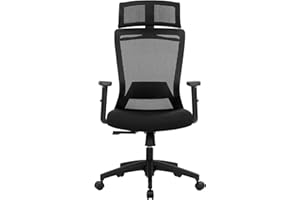 ‎SONGMICS SONGMICS Fotel biurowy z płótna, ergonomiczne krzesło obrotowe, z wieszakiem na płaszcz, oparcie odchylane do 120°, regulowana wysokość, czarny OBN057B02