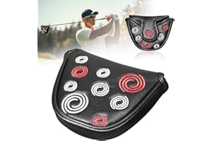 LUBOXIN Putter Head Covers, 1Pcs Black Mallet Putter Headcover, PU Leather Golf Putter Head Covers with Premium Velcro Closure Fit for Odyssey Putters Covers, Protection for Golf Clubs Head