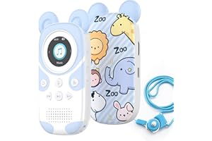 PINHUI 32GB Reproductor MP3 Bluetooth 5.3 con Altavoz, portátiles Lindo Panda de Dibujos Animados para niños,Radio FM, Sonido de Alta fidelidad sin pérdidas,Lanyard,Alarma,Reproductor Musica niños