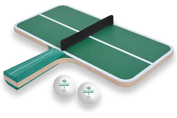 Schildkröt Ping Pong Challenge, Jeu d'Adresse de Tennis de Table, 1 Raquette en Forme de Table de Ping-Pong avec Filet, 2 Balles, pour Petits et Grands