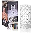 Fitto Crystal Diamond Desk Lamp - 16 Color Changing LED, USB Rechargeable, Touch Control, Decorative Night Light for Home, Bedroom, Office, Ambient Lighting - Elegant Modern Design