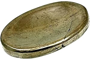 P&R:UK Pyrite Crystal Worry Thumb Stone - Natural Stress Relief and Healing Stone, Ideal for Meditation and Anxiety Relief