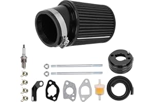 WEIYINGSI High Performance Upgraded 62mm Air Filter Adapter Intake and Spark Plug Kit for Predator 212cc 6.5Hp Baja MB165 & MB200 BK200 BT200X RT200 Mini Bike Go Kart Black