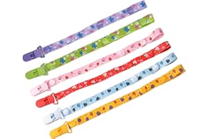 Chupetes de Clip Bebé, FenFang 6 Pcs Chupeteros Bebe, Cadenas para Chupetes Chupetero Bebé Clips Adorable para Unisex Chicos y Chicas