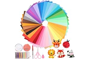 MYTHOSURGE 40 Colori Feltro Colorato, 40Pcs 10X10cm Feltro in Fogli，Feltro Artigianale,Tessuto Feltro Scrapbooking Forniture, Fai-date Fogli di Feltro Rettangolari per Lavori Artigianali, Cucito, Patchwork