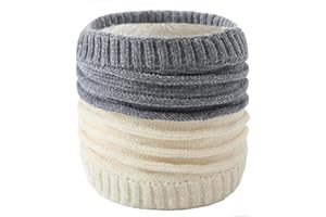 HYUET Sciarpa Circolare Scaldacollo a Maglia Spessa Foderata in Morbido Pile a Termico Patchwork Sciarpa al Collo Tubo Uomo Donna Invernale per Sci Moto Bicicletta Escursionismo