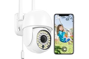 ANBIUX 2MP Telecamera Wi-Fi 360° PTZ WiFi Videocamera Sorveglianza con 24/7 Recording, Tracciamento Automatico, Rilevamento del movimento, Audio bidirezionale, IP66 for Esterno/Interno