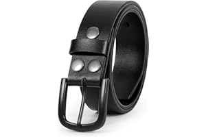 WERFORU Mens Leather Belt Strap Without Buckle Vintage Replacement Leather Belt Strap with Snap on Buckle Width 1.5 Inch