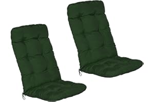 Beautissu Set di 2 Cuscini per Sedia a Sdraio Flair HL 120x50x8cm Extra Comfort per sedie reclinabili, spiaggine e poltrone - Verde Scuro