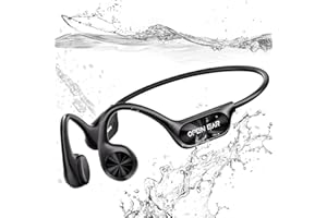 TELNP Bone Conduction Headphones IPX8 Waterproof Earphones Open Ear Bluetooth 5.4 Swimming Headphones Built-in 32GB MP3 Player Wireless Sports Underwater Headphones for Swimming Surfing Running