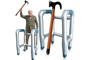 DRUUZYL Giocattolo Deambulatore e Bastone per Anziani Gonfiabile Deambulatore Gonfiabile, Stampelle Gonfiabili per Costume Regalo Divertente Scherzo Compleanno per Carnevale Compleanno Giochi di Ruolo